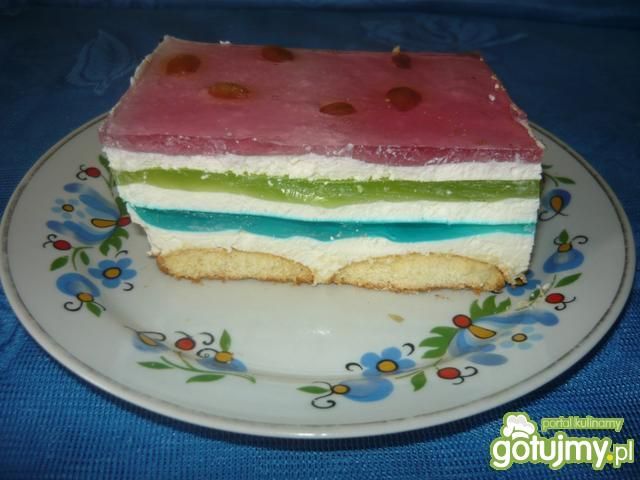 Kolorowy sernik na zimno 5