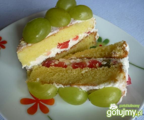 Kolorowy torcik z winogronem Kolorowy torcik z winogronem