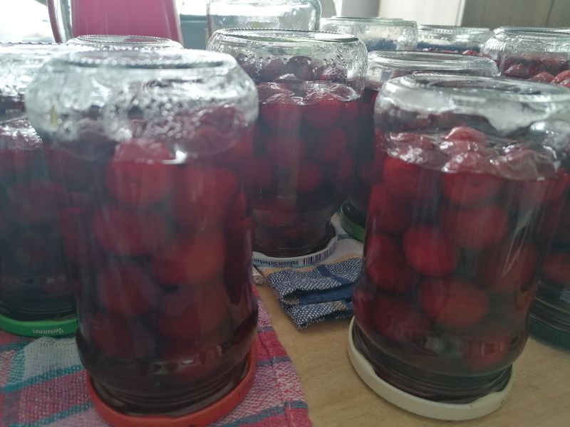 Kompot z wiśni w słoikach
