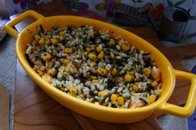 Koperkowe risotto z dzikim ryżem  Koperkowe risotto z dzikim ryżem