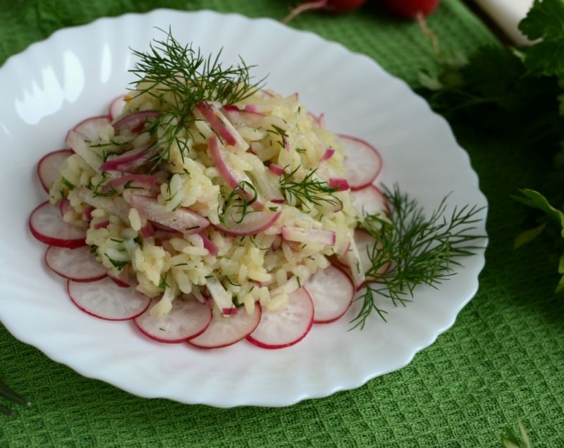 Koperkowe risotto z rzodkiewką