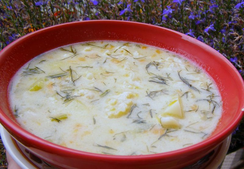 Koperkowo-kalafiorowa zupa na maśle i mleku