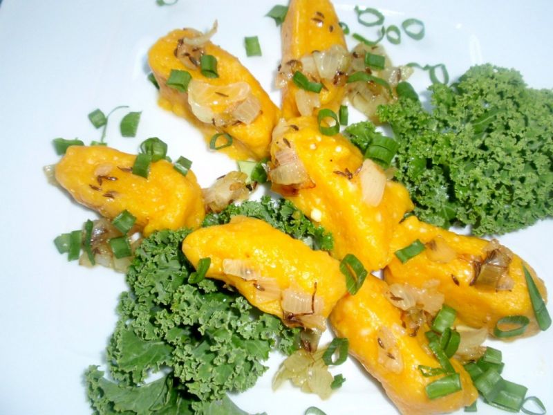 Kopytka  twarogowo dyniowe