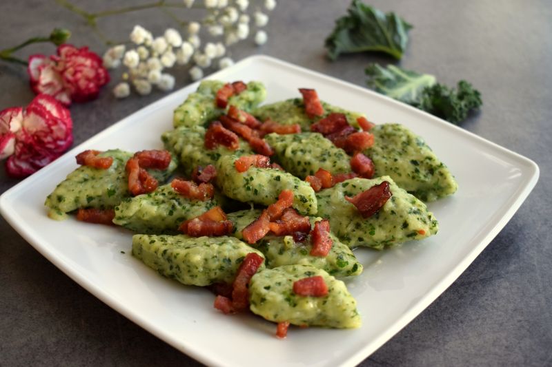 Kopytka z jarmużem Kopytka z jarmużem