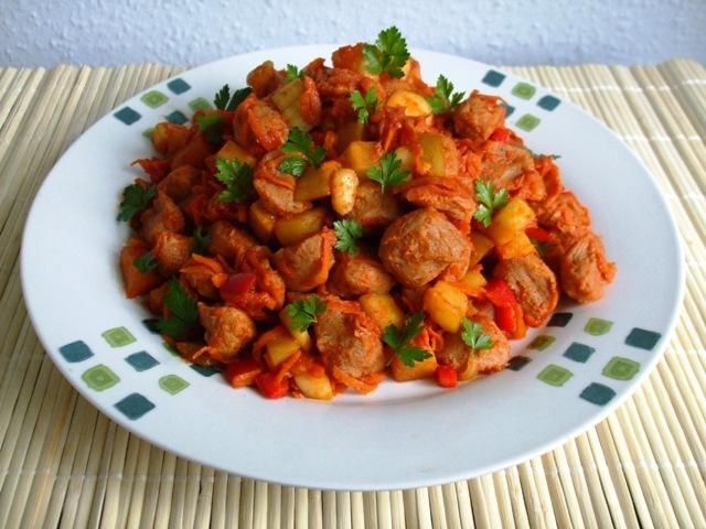 Kostka sojowa z warzywami Kostka sojowa z warzywami