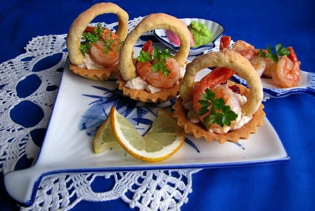 Koszyczki z kurczakiem i krewetkami Koszyczki z kurczakiem i krewetkami