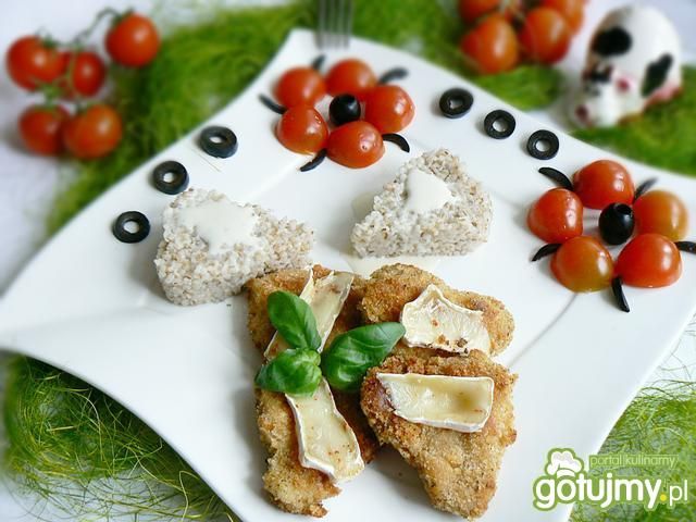 Kotleciki sojowe z camembertem    Kotleciki sojowe z camembertem