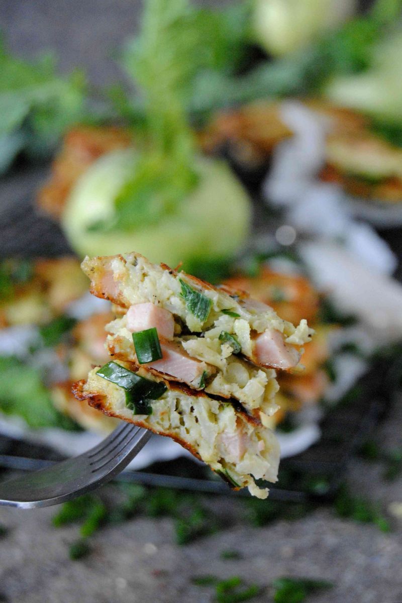 Kotleciki z kalarepki i szynki