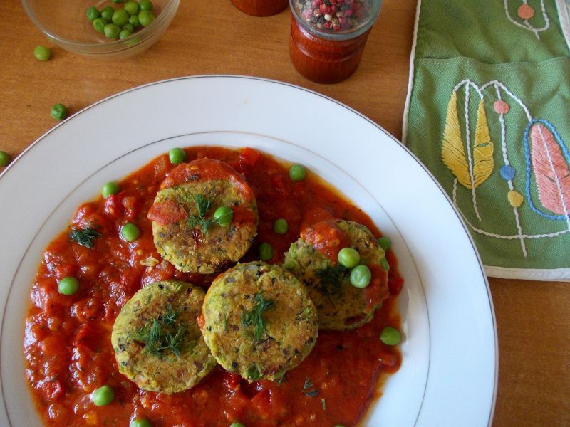 Kotleciki z zielonego groszku z koperkiem Kotleciki z zielonego groszku z koperkiem