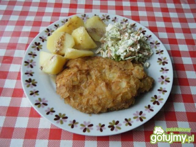 Kotlet schabowy panierce z chipsów 