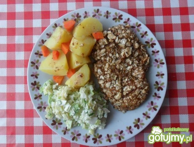 Kotlet schabowy z chrzanem w prażynkach