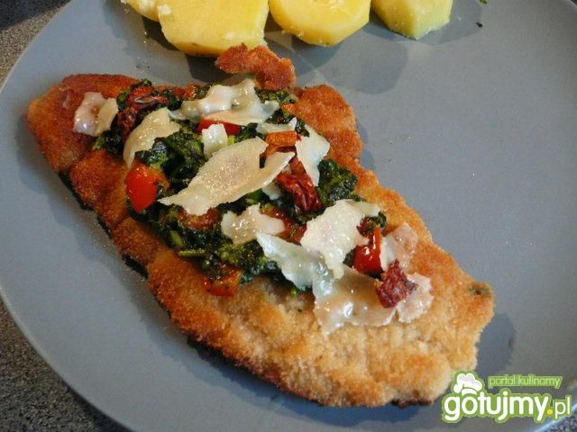 Kotlet schabowy z zieloną pierzynką Kotlet schabowy z zieloną pierzynką