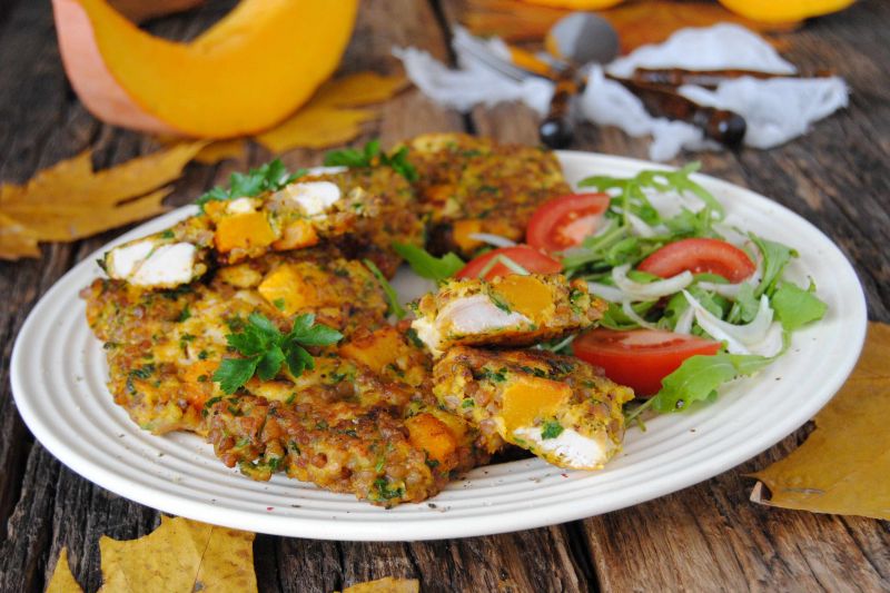 Kotlety gryczane z dynią i filetem