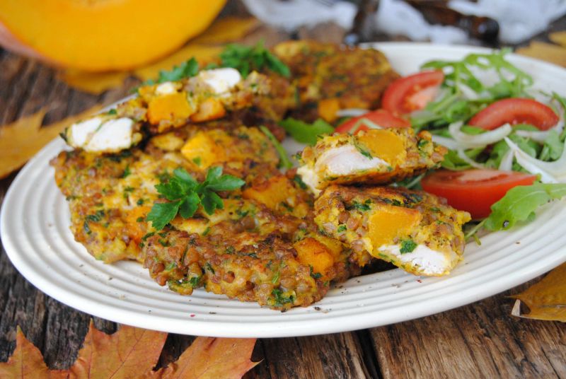 Kotlety gryczane z dynią i filetem