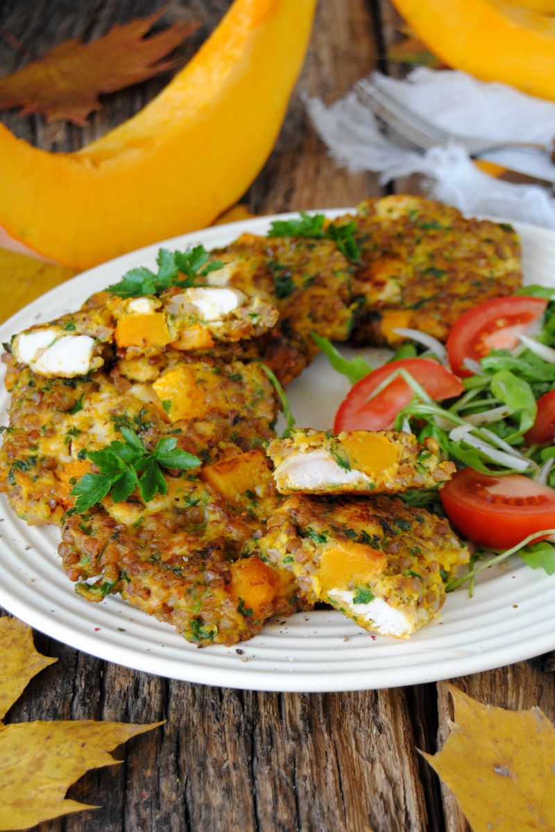 Kotlety gryczane z dynią i filetem