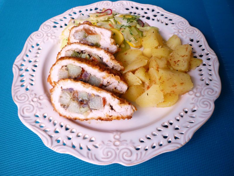 Kotlety nadziewane kalarepą i papryką Kotlety nadziewane kalarepą i papryką