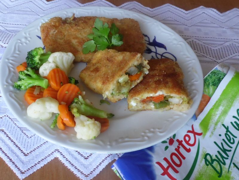 Kotlety rybne z warzywnym farszem