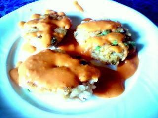 Kotlety ryżowe z groszkiem