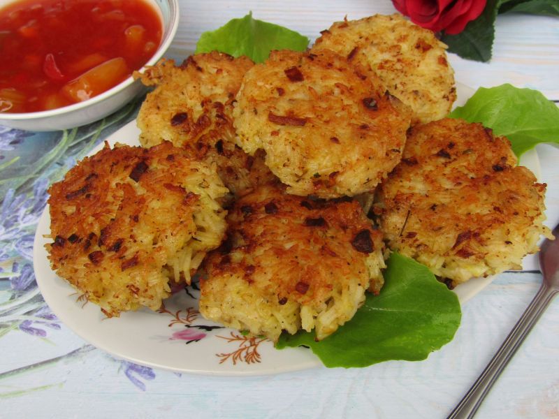 Kotlety ryżowe z kurczakiem Kotlety ryżowe z kurczakiem