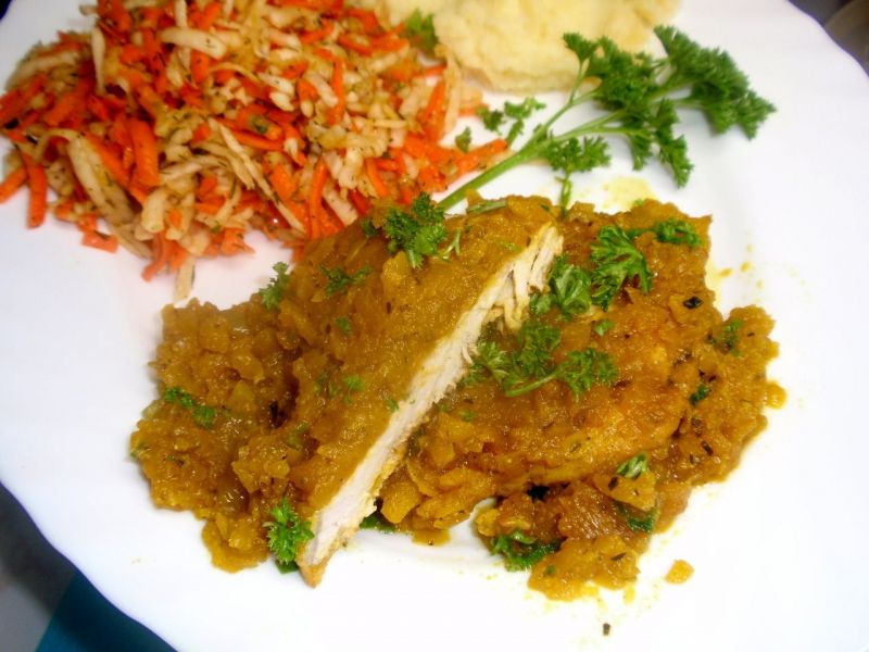 Kotlety schabowe w sosie dyniowym 