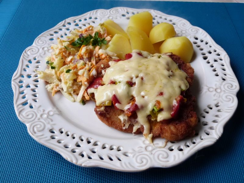 Kotlety schabowe z papryką i dynią Kotlety schabowe z papryką i dynią