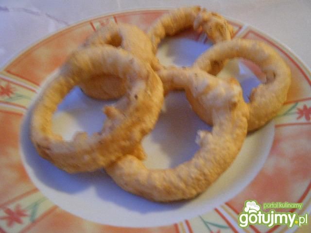 Krążki z cebuli smażone w cieście Krążki z cebuli smażone w cieście