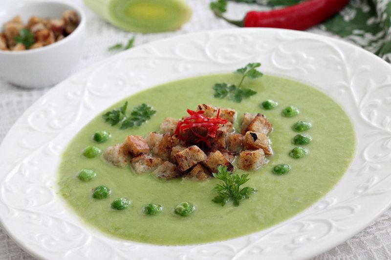 Krem groszek z porem Krem groszek z porem