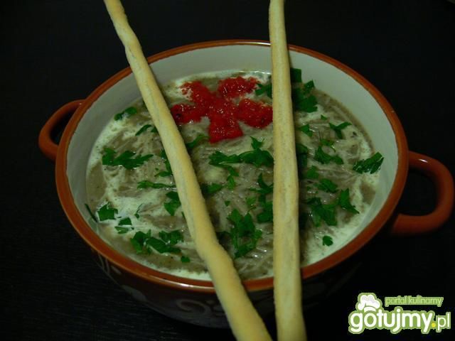 Krem grzybowy z pieczoną papryką