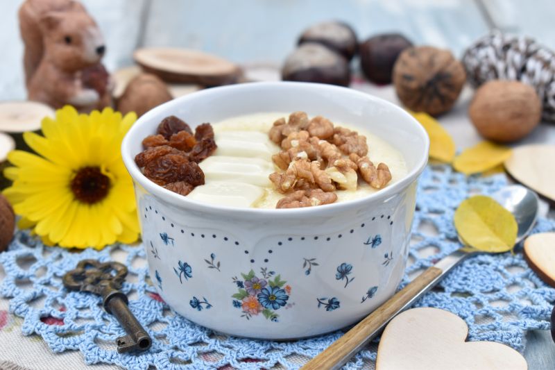 Krem jaglany z czekoladą i bakaliami