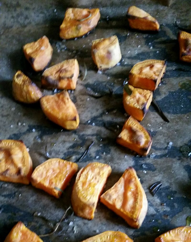 Krem kukurydziany z pieczonym batatem