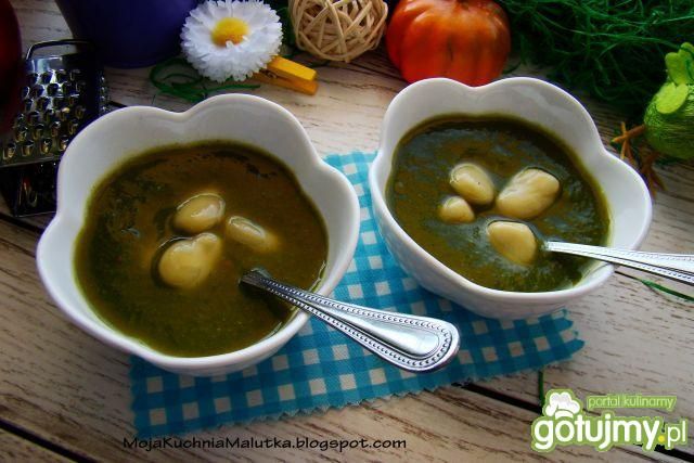 Krem szpinakowo cukiniowy z bobem 