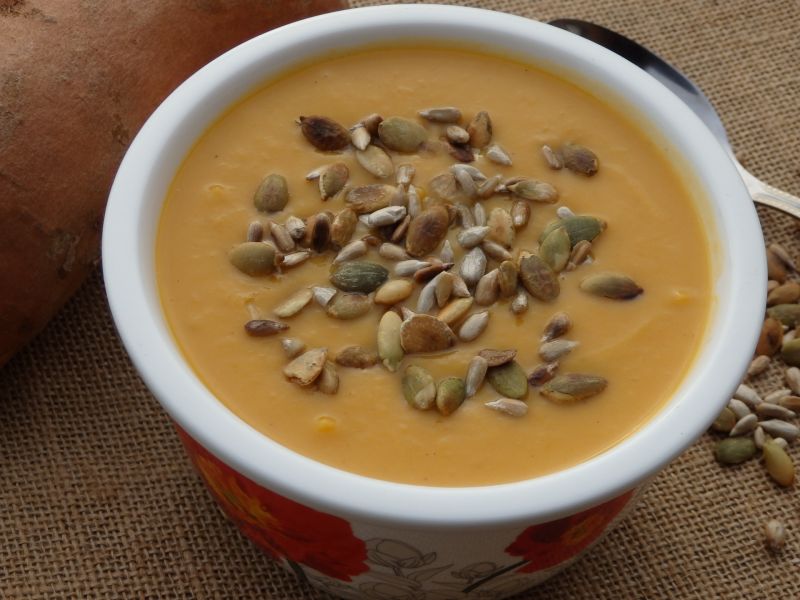 Krem z batatów z mleczkiem kokosowym