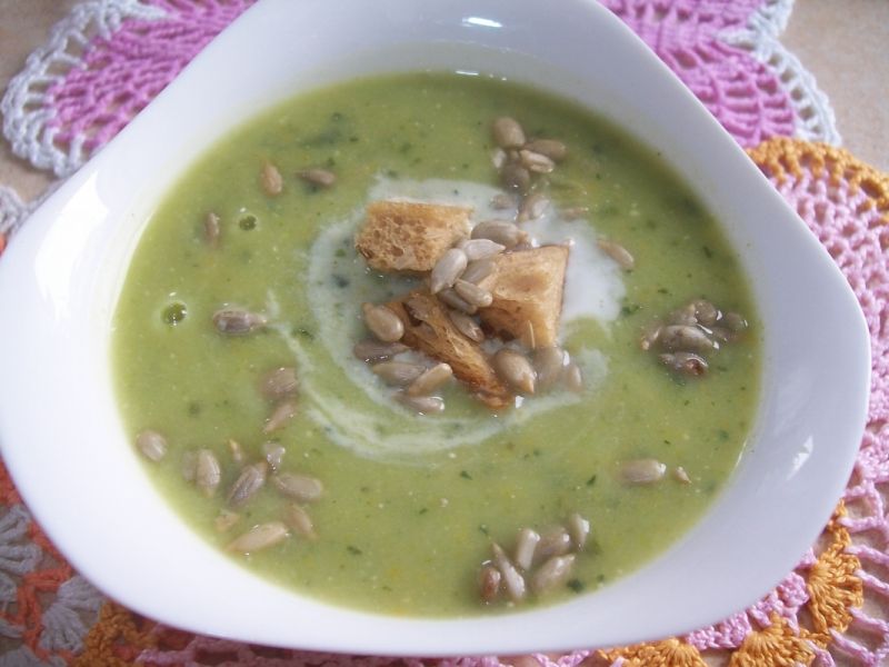 Krem z cukinii i szpinaku