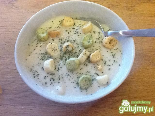 Krem z fasoli i pietruszki z grzankami