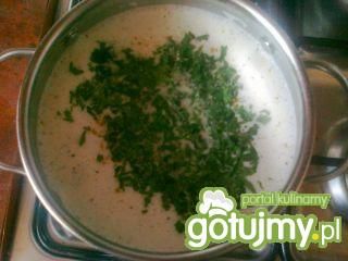 Kremowa zupa serowa z zieloną pietruszką