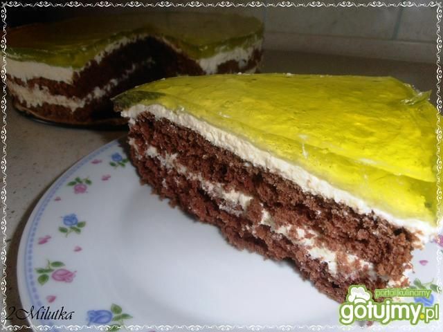 Kremowy torcik z gruszkową galaretką Kremowy torcik z gruszkową galaretką