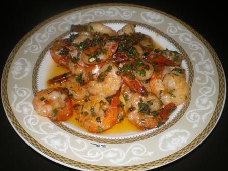 Krewetki na maśle czosnkowym