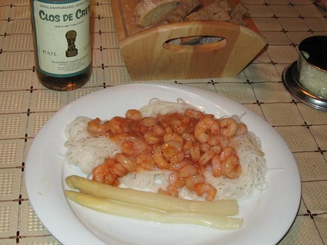 Krewetki z makaronem