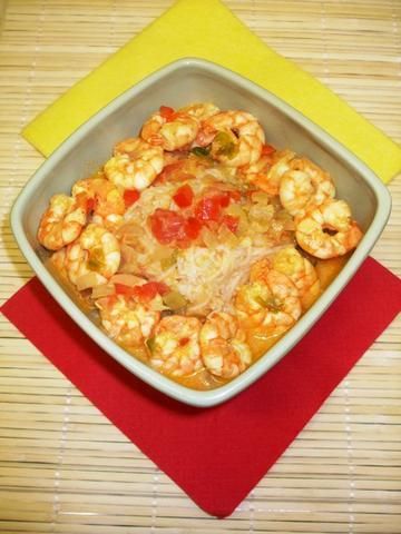 Krewetki z mleczkiem kokosowym