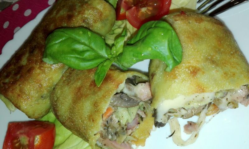 Krokieciki z młodym jęczmieniem i pieczarkami