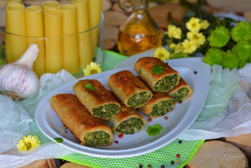 Krokiety cannelloni z szpinakowym farszem 