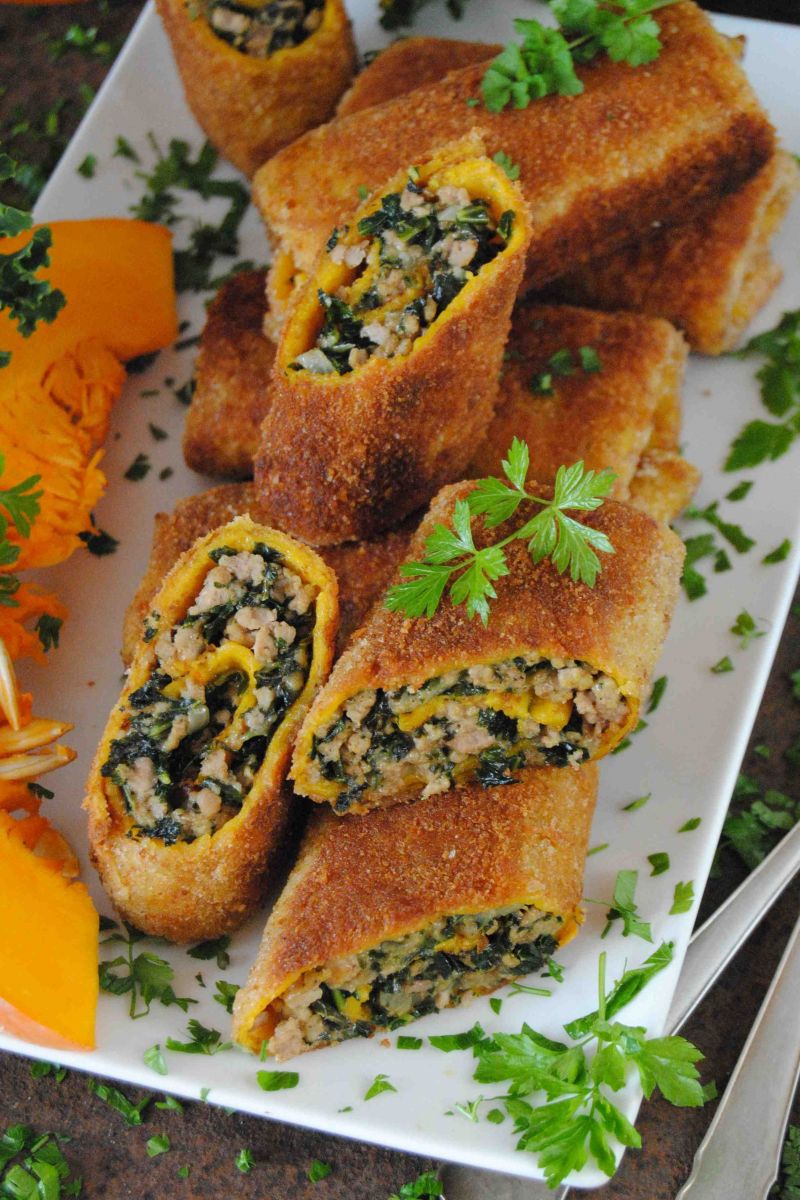 Krokiety dyniowo- jarmużowe