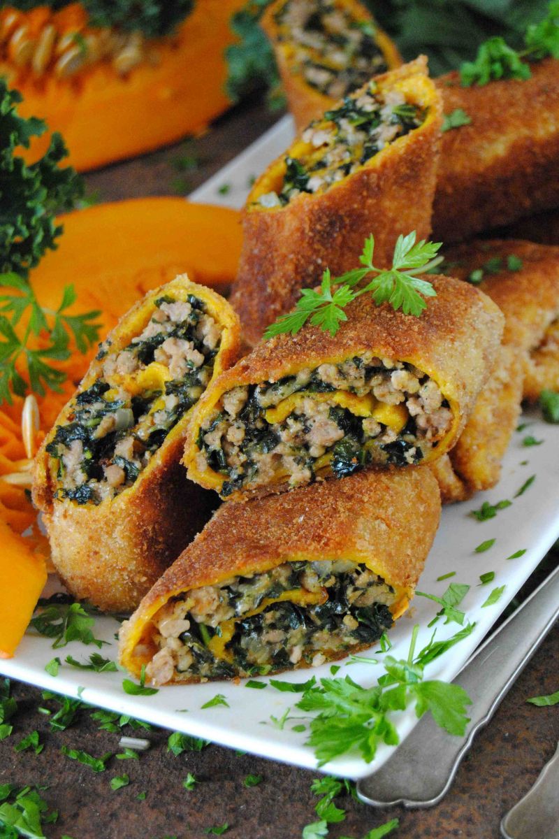 Krokiety dyniowo- jarmużowe