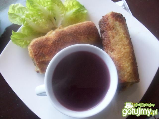 Krokiety na waflu z pieczarkami Krokiety na waflu z pieczarkami