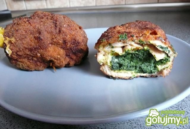 Krokiety schabowe z serem i szpinakiem