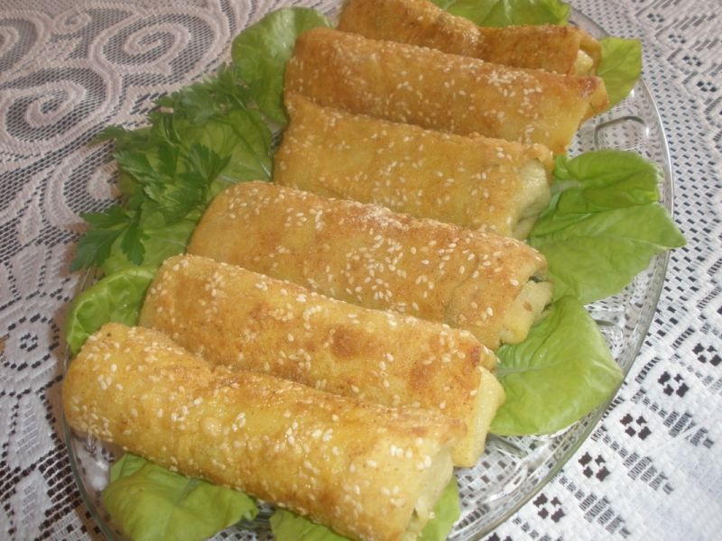 Krokiety sezamowe ze szpinakiem  Krokiety sezamowe ze szpinakiem