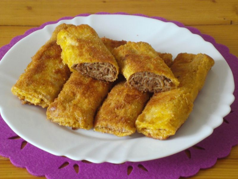 Krokiety w andrucie z mięsem mielonym Krokiety w andrucie z mięsem mielonym