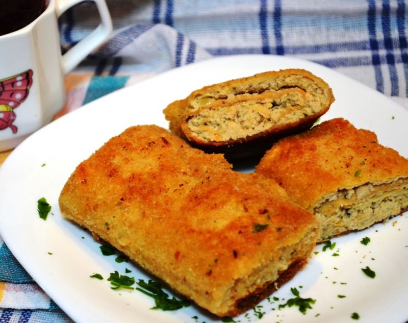 Krokiety w waflach  Krokiety w waflach