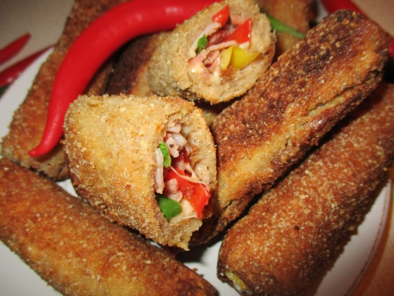 Krokiety z chleba tostowego na pikantnie  Krokiety z chleba tostowego na pikantnie