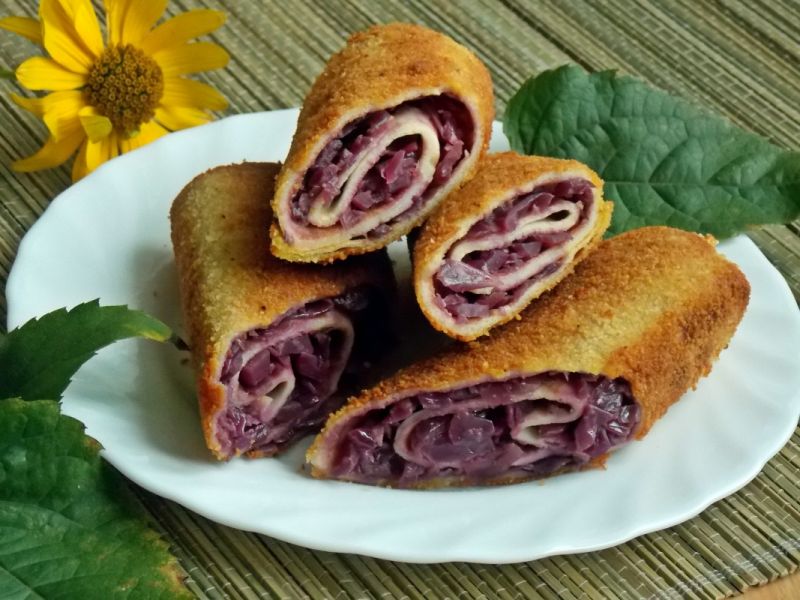 Krokiety z czerwoną kapustą Krokiety z czerwoną kapustą